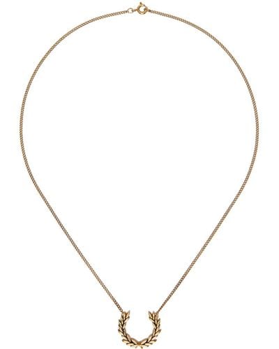 Fred Perry Gold Laurel Wreath Necklace - Multicolour