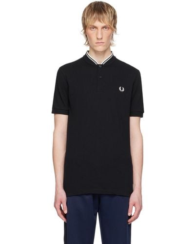 Fred Perry Band Collar Henley - Black
