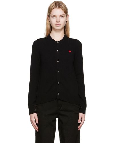 COMME DES GARÇONS PLAY Comme Des Garçons Play Small Heart Patch Cardigan - Black