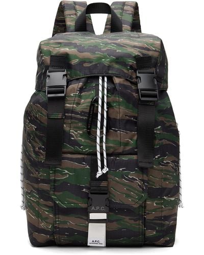 A.P.C. . Khaki Trek Backpack - Black