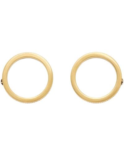 Maison Margiela Gold Stud Earrings - Black