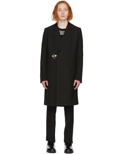 Givenchy Manteau noir en laine à cadenas