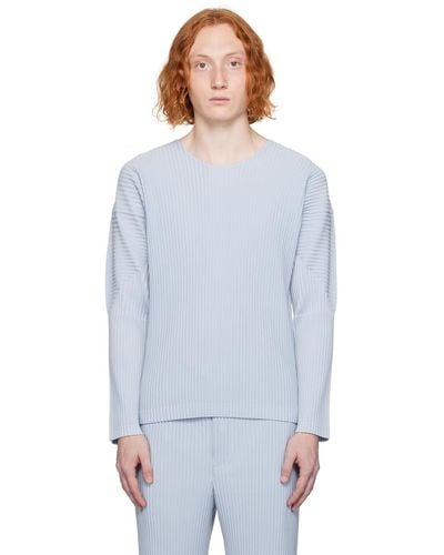 Homme Plissé Issey Miyake Homme Plissé Issey Miyake Blue Monthly Color September Long Sleeve T-shirt - Multicolor