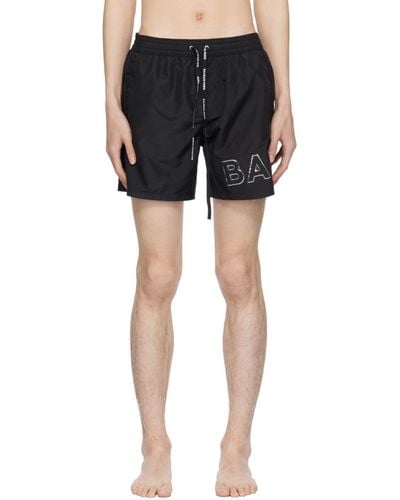 Balmain Embossed Swim Shorts - Black
