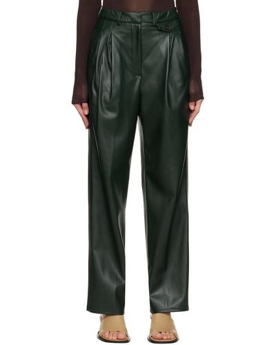 Frankie Shop Green Pernille Faux-leather Trousers - Black
