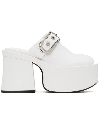 Marc Jacobs White 'the J Marc Leather' Mules - Black