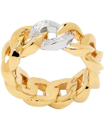 Versace Gold Medusa Chain Ring - Metallic