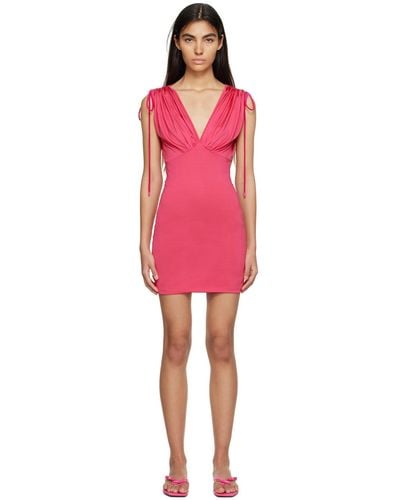 Versace Pink Ruched Minidress - Red