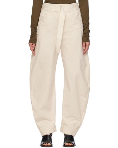 Lemaire Off- Tapered Trousers - Natural