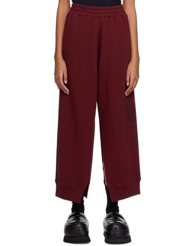 MM6 by Maison Martin Margiela Burgundy Vented Joggers - Red