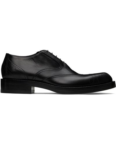 Dries Van Noten Black Topstitched Oxfords