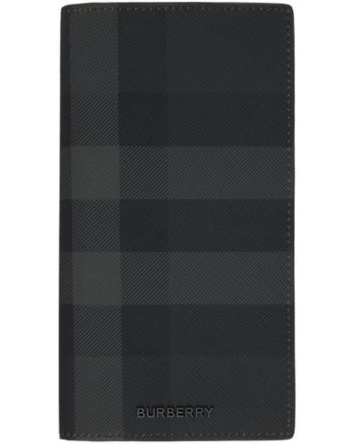 Burberry グレー& チェック 財布 - ブラック