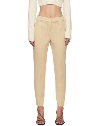 Max Mara Beige Pegno Trousers - Natural