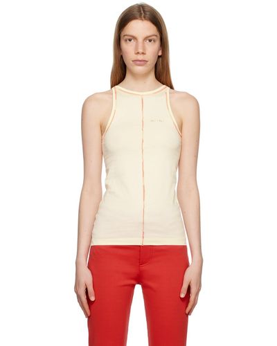 Marni Off-white Exposed Seam Tank Top - Red