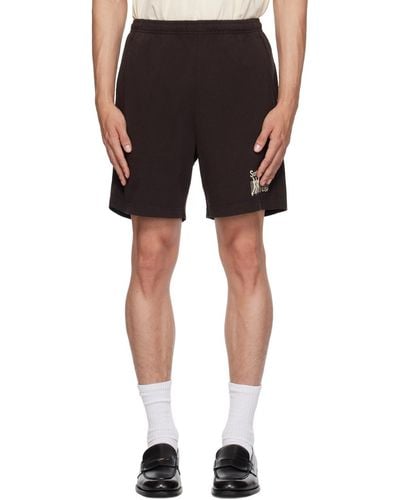 Sporty & Rich Ssense Exclusive Brown Shorts - Black