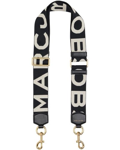 Marc Jacobs &ホワイト The Logo Webbing ショルダーストラップ - ブラック