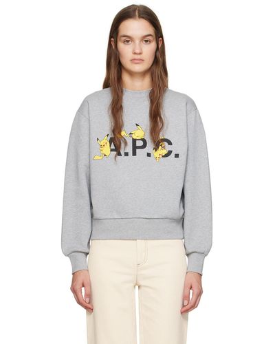 A.P.C. . Grey Pikachu Sweatshirt - Multicolour