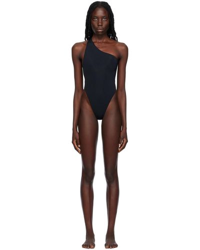 Louisa Ballou Plunge Swimsuit - Black