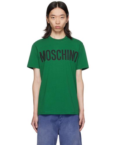Moschino T-shirt vert à logo imprimé