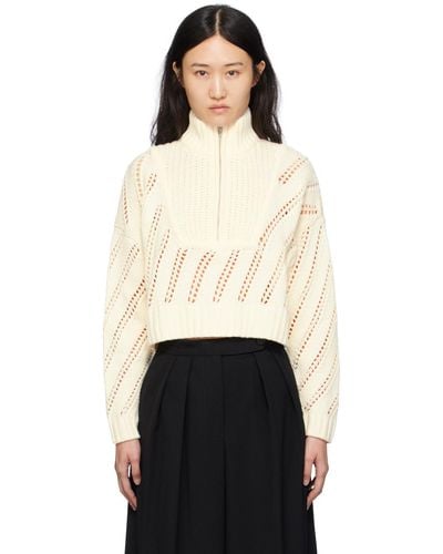 STAUD Off-white Hampton Sweater - Black