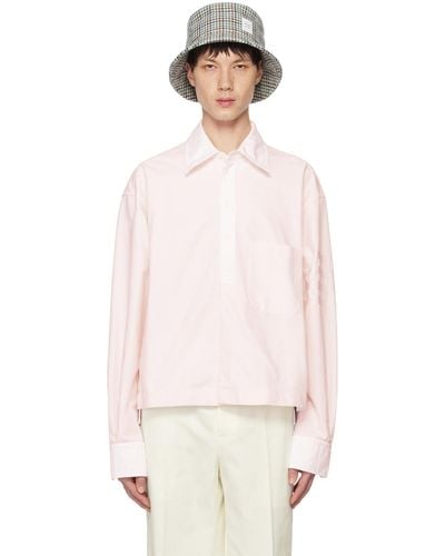 Thom Browne Pink 4-bar Shirt