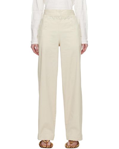 Serapis Off- Lace-up Trousers - White