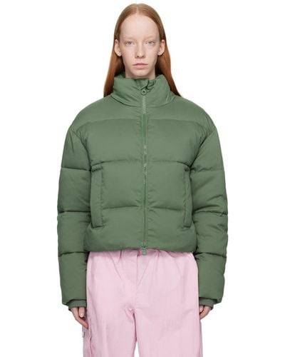 GIRLFRIEND COLLECTIVE Cropped Puffer Jacket - Green