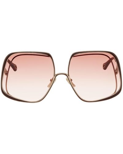 Chloé Lunettes de soleil carrées hanah dorées - Noir