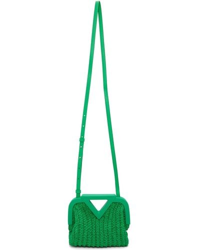 Bottega Veneta Green Crochet Small Point Bag