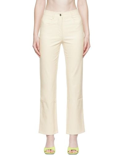 Miaou Off-white Junior Faux-leather Pants - Multicolor