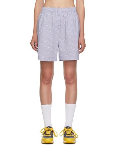 Nike Purple Sportswear Everyday Modern Shorts - White