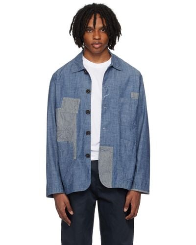Universal Works Patched Bakers Jacket - Blue