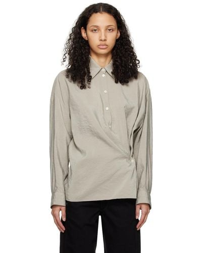 Lemaire Grey Twisted Shirt - Natural