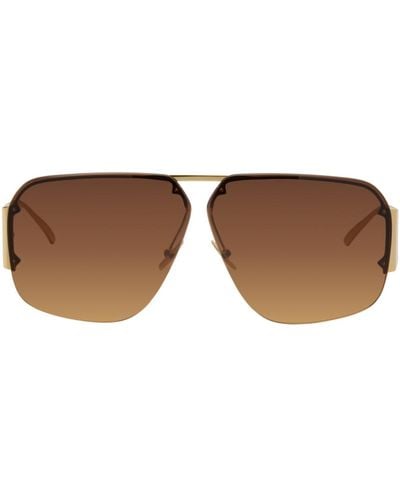 Bottega Veneta Gold Rimless Sunglasses - Black