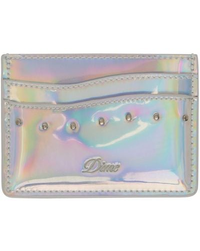 Dime Silver Studded Card Holder - Gray