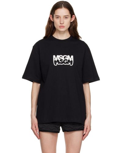 MSGM T-shirt noir à image à logo imprimée édition burro studio