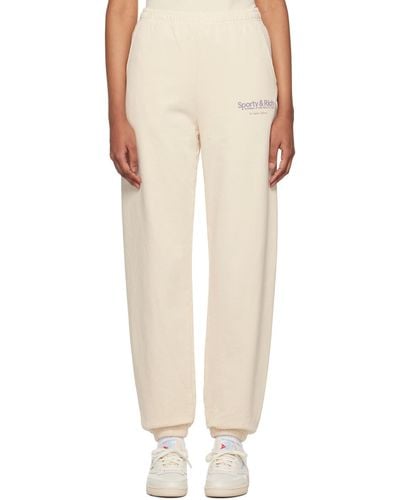 Sporty & Rich Sportyrich Off- Club Lounge Trousers - Natural