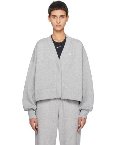 Nike Gray Over-oversized Cardigan