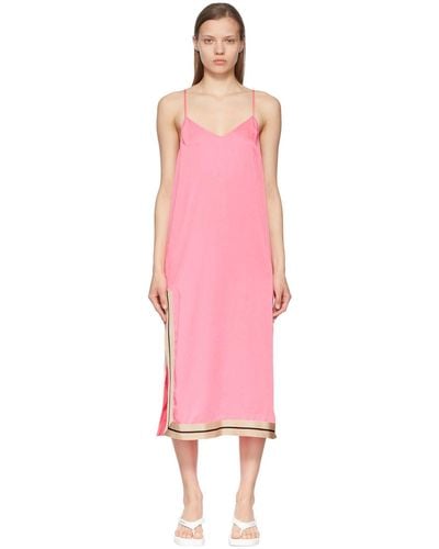 Palm Angels Pink Polyester Midi Dress