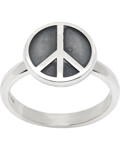 Needles Silver Peace Ring - Metallic