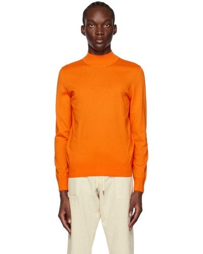 Mens orange shop mock turtleneck