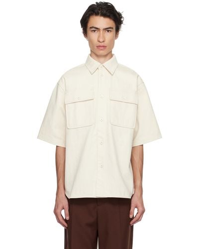 Jil Sander Off-white Buttoned Denim Shirt