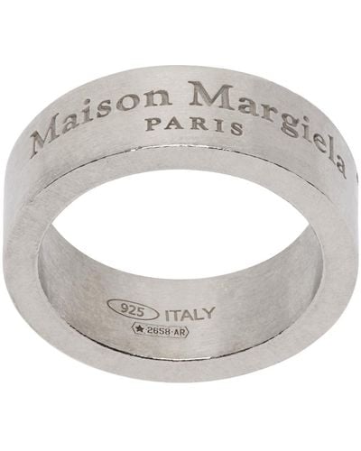 Maison Margiela シルバー ロゴ リング - グレー