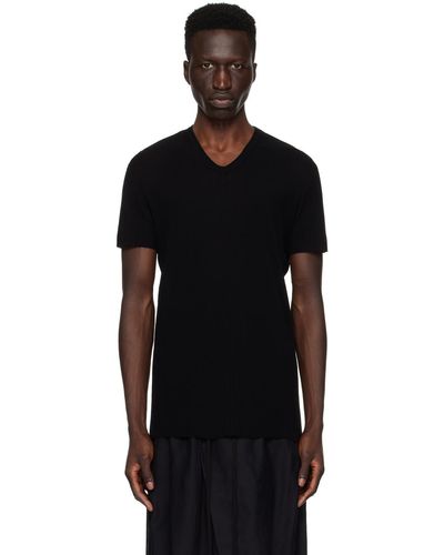 Julius T-shirt noir à bords bruts - permanent