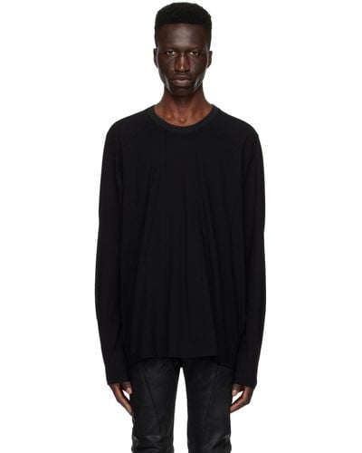 Julius Panelled Long Sleeve T-shirt - Black