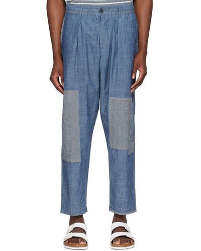 Universal Works Patched Pants - Blue