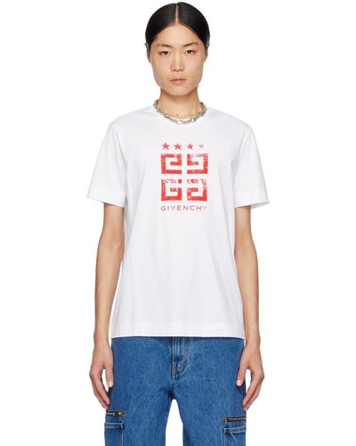 Givenchy T-shirt blanc à image et à logos 4g
