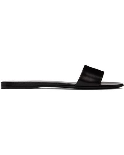 The Row Combo Slide Sandals - Black