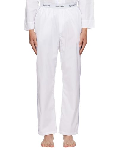 Sporty & Rich Sportyrich pantalon de survêtement serif blanc