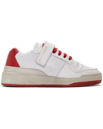 Saint Laurent White And Red Sl24 Low Sneakers